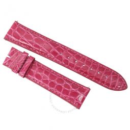 20MM Hot Pink Alligator Leather Strap