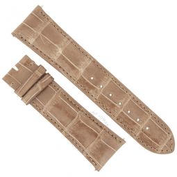 24 MM Shiny Brown Alligator Leather Strap