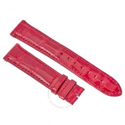 20 MM Shiny Red Alligator Leather Strap