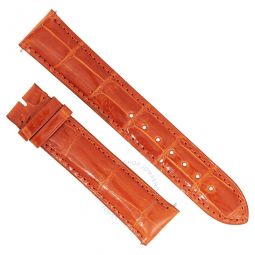 20 MM Shiny Orange Alligator Leather Strap