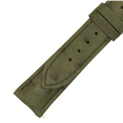 21 MM Matte Forest Green Ostrich Leather Strap