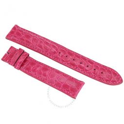 Hot Pink 18 MM Alligator Leather Strap