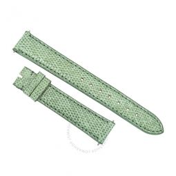 16 MM Matte Pastel Green Lizard Leather Strap