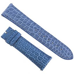 21 MM Matte Blue Alligator Leather Strap