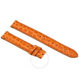 Orange 14 MM Alligator Leather Strap