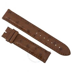 18 MM Matte Brown Ostrich Leather Strap