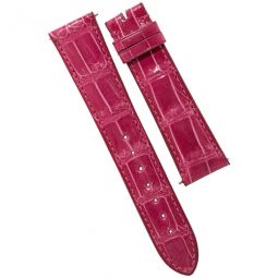 Hot Pink 21 MM Alligator Leather Strap