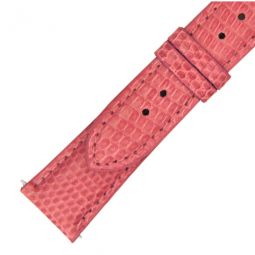 21 MM Shiny Rose Pink Lizard Leather Strap