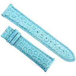 21 MM Matte Baby Blue Alligator Leather Strap