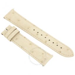 20 MM Matte Ivory Ostrich Leather Strap