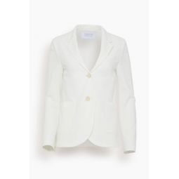 Stand Up Collar Honeycomb Blazer in Off White