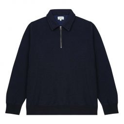 Zip Polo Sweater - Navy