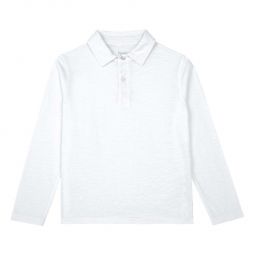 Long Sleeve Polo - White