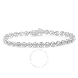 Sterling Silver 0.10ct TDW Diamond Circle Link Bracelet (I-J,I2-I3)