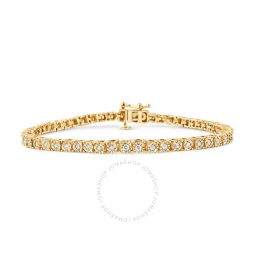 10K Yellow Gold Plated .925 Sterling Silver 1.0 Cttw Miracle-Set Diamond Round Faceted Bezel Tennis Bracelet (I-J Color, I3 Clarity) - 9
