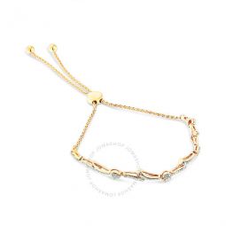 14K Yellow Gold Plated .925 Sterling Silver Round-Cut Diamond Accent Bracelet (I-J Color, I2-I3 Clarity) - 6 to 9 Adjustable