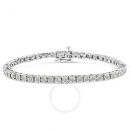.925 Sterling Silver 1.0 Cttw Miracle-Set Diamond Round Faceted Bezel Tennis Bracelet (I-J Color, I3 Clarity) - 7