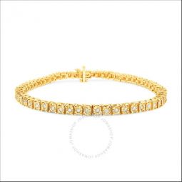 10K Yellow Gold Plated Sterling Silver 1.0 Cttw Diamond Square Frame Miracle-Set Tennis Bracelet (I-J Color, I3 Clarity) - 7
