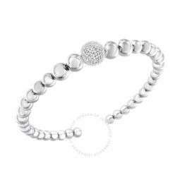 Sterling Silver 1/6 Carat TDW Diamond Ball Bead Cuff Bangle Bracelet (I-J, I2-I3)