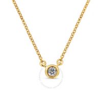 14K Yellow Gold Plated .925 Sterling Silver 1/10 Cttw Bezel Set Diamond 18 Pendant Necklace (J-K Color, I1-I2 Clarity)