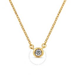 14K Yellow Gold Plated .925 Sterling Silver 1/10 Cttw Bezel Set Diamond 18 Pendant Necklace (J-K Color, I1-I2 Clarity)