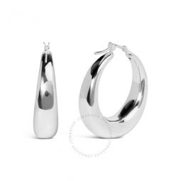 .925 Sterling Silver Graduated Hoop Earrings - 9MM Wide