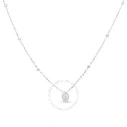 14K White Gold 1/3 Cttw Round Diamond Marquise Shaped Station Necklace - (H-I Color, SI1-SI2 Clarity) - 18