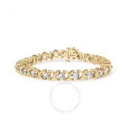 14K Yellow Gold 5.00 Cttw Round-Cut Diamond X-Link 7.5 Bracelet (J-K Color, I1-I2 Clarity)