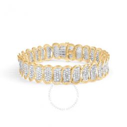 10k Yellow Gold 5.00 Cttw Diamond Oval Banded Link Bracelet (I-J Color, I1-I2 Clarity) - 7 Inches