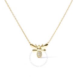 10K Yellow Gold Diamond Accented Bumble Bee Pendant 18 Inch Necklace (H-I Color, I1-I2 Clarity)