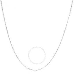 Unisex Solid 14K White Gold 1.5mm Paperclip Chain Necklace - 18 Inches