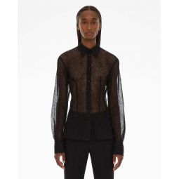 Fitted Lace Shirt - Black