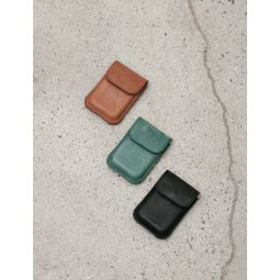 Flap Card Case - Green/Black/Chocolate