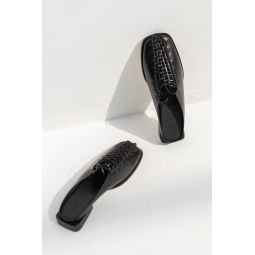 Tonia Ankle-lace Mule - Black