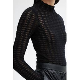 Lace Knit Top - Black