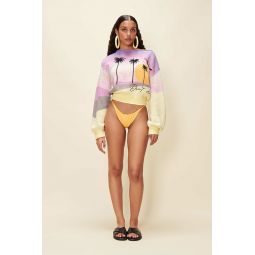 Off The Shoulder Dont Sleep Knit Sweater - Multi