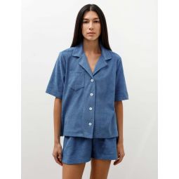 Cocktail in Towel Shirt - Summer Blue