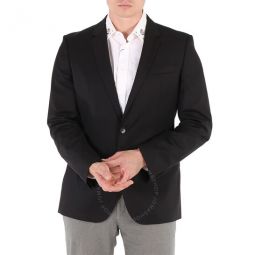 Mens Black Slim-fit Hayes Jacket In Virgin Wool, Brand Size 50