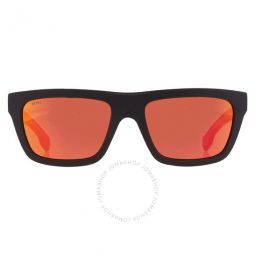 Red Multilayer Rectangular Mens Sunglasses