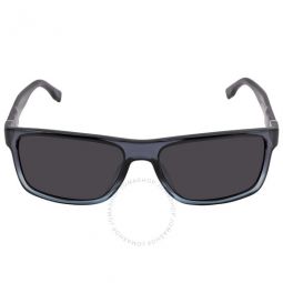 Grey Blue Rectangular Mens Sunglasses