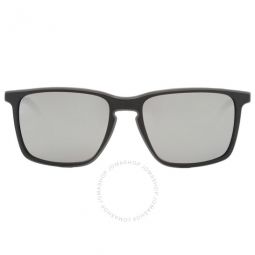 Silver Mirror Rectangular Mens Sunglasses