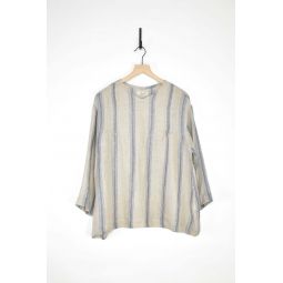 Indigo Stripe Pullover - Natural/Indigo