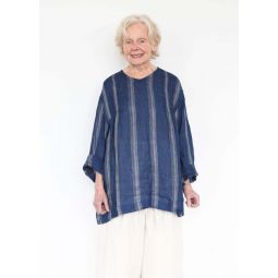 Indigo Stripe Pullover - Indigo/Natural Line