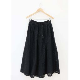 India Reverse Applique Skirt - Black