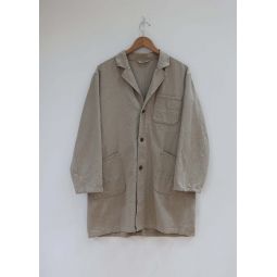 Woven Cotton Linen Canvas Jacket - Natural