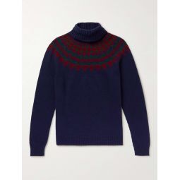 Jacquard-Knit Virgin Wool Rollneck Sweater