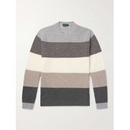 Zanone Striped Ribbed Wool Sweater
