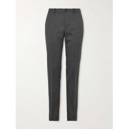 Slim-Fit Pleated Wool-Blend Flannel Trousers
