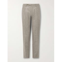 Tapered Pleated Super 100s Virgin Wool-Flannel Trousers