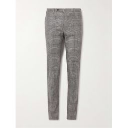 Slim-Fit Tapered Prince of Wales Checked Virgin Wool-Blend Trousers